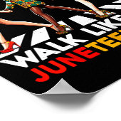 Juneteenth 1865 Vier de vrijheid vieren zwart Poster (Hoek)