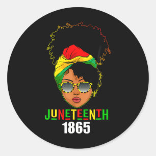 Juneteenth 1865 Vier de vrijheid vieren zwart Ronde Sticker