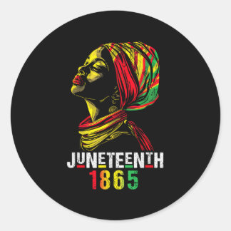 Juneteenth 1865 Vier de vrijheid vieren zwart Ronde Sticker
