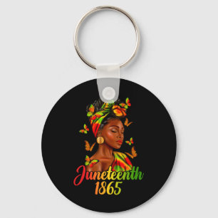 Juneteenth 1865 Vier de vrijheid vieren zwart Sleutelhanger