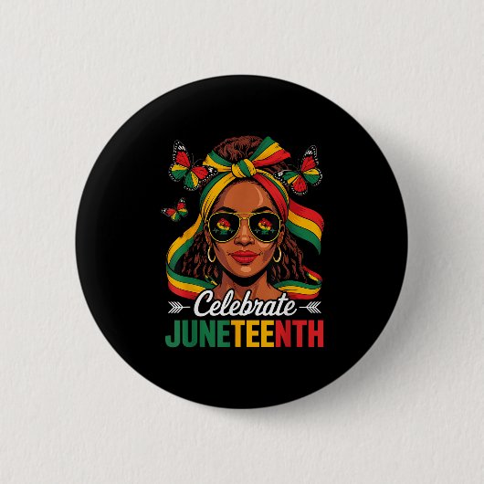 Juneteenth 1865 Vieren Juneteenth Vrouwen Afrikaan Ronde Button 5,7 Cm (Voorkant)
