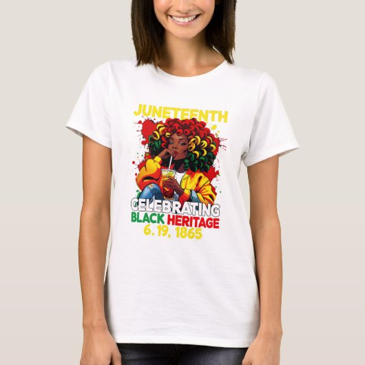 Juneteenth 1865 Viering van het Zwarte Erfgoed T-shirt (Voorkant)