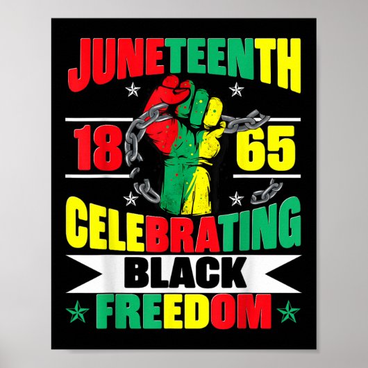 Juneteenth 1865 Viering van Zwarte Vrijheid Afrika Poster (Voorkant)