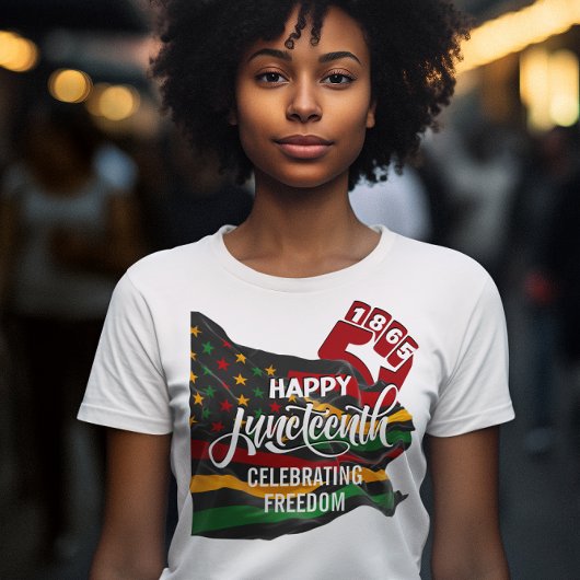JUNETEENTH 1865 Vlag die Vrijheid viert T-shirt