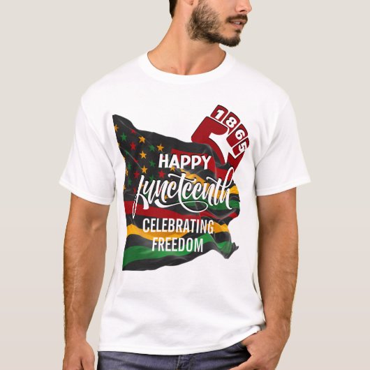 JUNETEENTH 1865 Vlag die Vrijheid viert T-shirt (Voorkant)