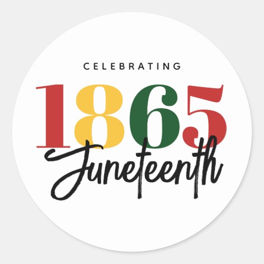 Juneteenth 1865 Vrijheid Zwarte Geschiedenis Vieri Ronde Sticker (Voorkant)