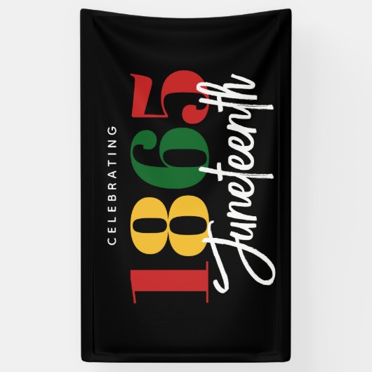 Juneteenth 1865 Vrijheid Zwarte Geschiedenis Vieri Spandoek (Verticaal)