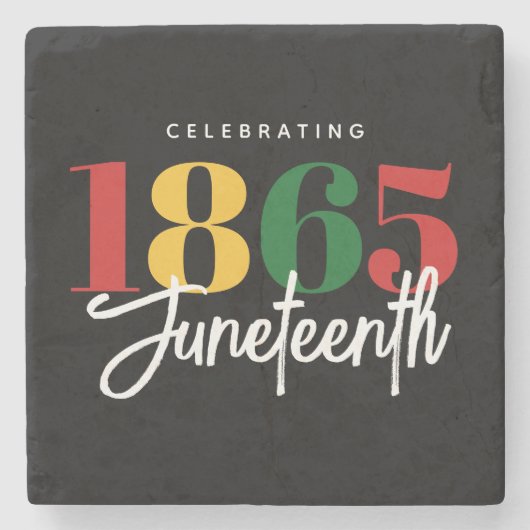 Juneteenth 1865 Vrijheid Zwarte Geschiedenis Vieri Stenen Onderzetter (Voorkant)