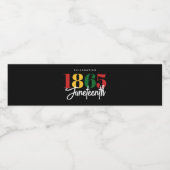 Juneteenth 1865 Vrijheid Zwarte Geschiedenis Vieri Waterfles Etiket (Enkel label)