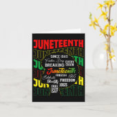 Juneteenth 1865 Vrijheidsdag Afrikaans 19 juni Kaart (Gele Bloem)