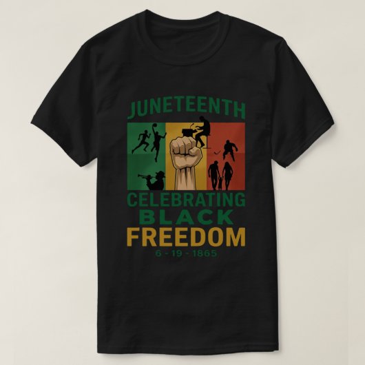 Juneteenth 1865 Vrijheidsdag Erfgoed Kunst T-shirt (Design voorkant)