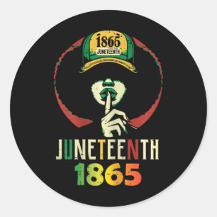 Juneteenth 1865 Vrouw Zwart Afrikaan 19 juni Vrouw Ronde Sticker