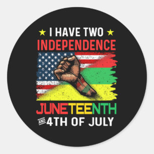 Juneteenth 1865 Zwart Afro-Amerikaanse Vlag USA 4t Ronde Sticker