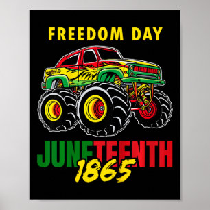 Juneteenth 1865 Zwart Geschiedenis Jongens T-shirt Poster