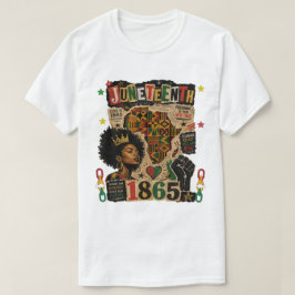Juneteenth 1865 Zwarte Afro Koningin Afrikaanse ke T-shirt