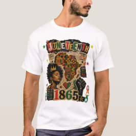 Juneteenth 1865 Zwarte Afro Koningin Afrikaanse ke T-shirt