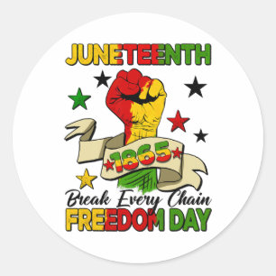 Juneteenth 1865 Zwarte Geschiedenis Breek Elke Ket Ronde Sticker