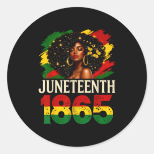 Juneteenth 1865 zwarte vrouwen Afrikaans Amerikaan Ronde Sticker