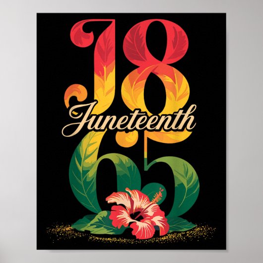 Juneteenth 1865 Zwarte Vrouwen Bloem Graphic Junet Poster (Voorkant)