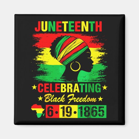 Juneteenth 19 juni 1865 Amerikaanse Afrikaanse Magneet (Voorkant)