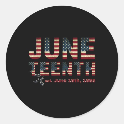 Juneteenth 19 juni 1865 Texas1 Ronde Sticker (Voorkant)