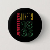 Juneteenth 19 juni 1865 Typografie Zwart geschiede Ronde Button 5,7 Cm (Voorkant)
