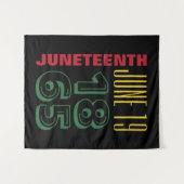 Juneteenth 19 juni 1865 Typografie Zwarte Geschied Wandkleed (Voorkant (horizontaal))