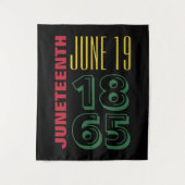 Juneteenth 19 juni 1865 Typografie Zwarte Geschied Wandkleed (Voorkant)