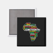 Juneteenth 19 juni 1865 Vrijheid Afrikaanse Zwarte Magneet (Voorkant / Achterkant)