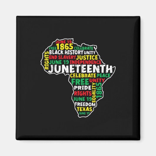 Juneteenth 19 juni 1865 Vrijheid Afrikaanse Zwarte Magneet (Voorkant)