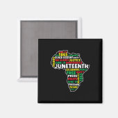Juneteenth 19 juni 1865 Vrijheid Afrikaanse Zwarte Magneet (Voorkant / Achterkant)