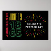 Juneteenth 19 juni 1865 Zwarte Geschiedenis Vuurwe Poster (Voorkant)