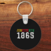 Juneteenth 19 juni Zwarte Geschiedenis Afro-Amerik Sleutelhanger (Voorkant)