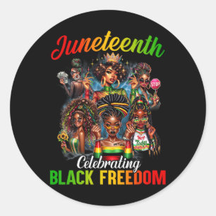 Juneteenth 2024 Celebrate Black Freedom 1865 Histo Ronde Sticker