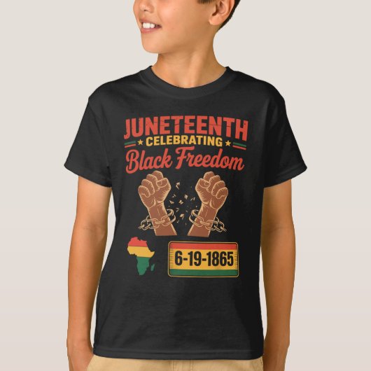Juneteenth 2025 Viering van de Zwarte Vrijheid 6-1 T-shirt (Voorkant)