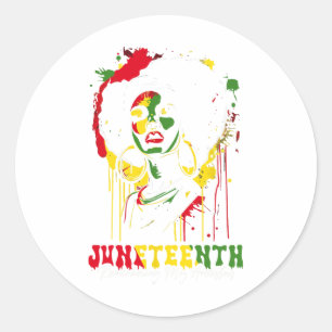 Juneteenth 2025 Vrouwen vieren Black Freedom Hist Ronde Sticker