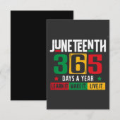 Juneteenth 365 dagen per jaar Leer het alsof je er Bedankkaart (Voorkant / Achterkant)