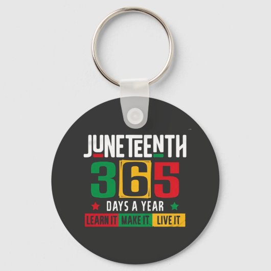 Juneteenth 365 dagen per jaar Leer het zoals het i Sleutelhanger (Voorkant)
