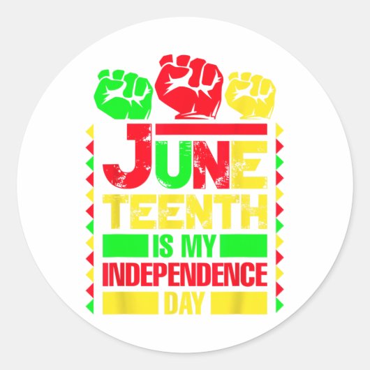 Juneteenth Accentors Afro Amerikaanse zwarte gesch Ronde Sticker (Voorkant)