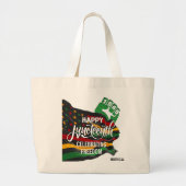 JUNETEENTH African American Flag Grote Tote Bag (Voorkant)