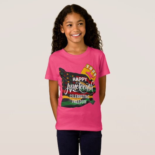 JUNETEENTH African American Flag T-shirt (Voorkant volledig)