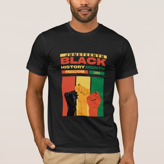 Juneteenth African Black Freedom 1865 Geschiedenis T-shirt (Voorkant)
