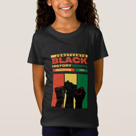 Juneteenth African Black Freedom 1865 Geschiedenis T-shirt (Voorkant)