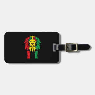 Juneteenth African Lion Rasta Reggae Mannen Kind Bagagelabel