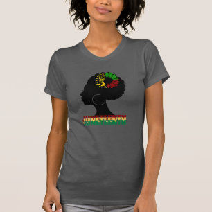 Juneteenth African Sunflower black freedom Afro T-shirt