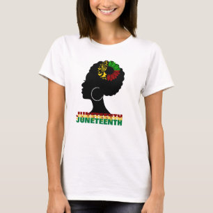 Juneteenth African Sunflower black freedom Afro T-shirt