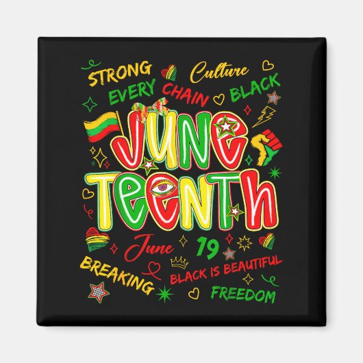 Juneteenth Afrika zwart vrijheid 19 juni 1865 Magneet (Voorkant)