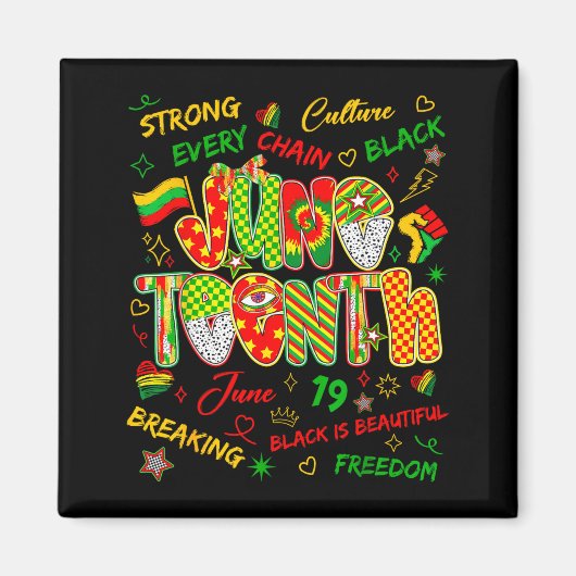 Juneteenth Afrika zwart vrijheid 19 juni 1865 Magneet (Voorkant)