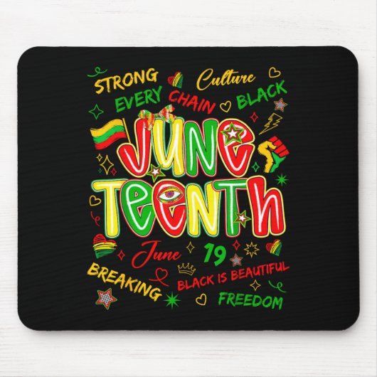 Juneteenth Afrika zwart vrijheid 19 juni 1865 Muismat (Voorkant)