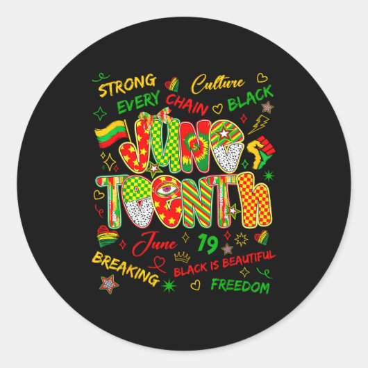 Juneteenth Afrika zwart vrijheid 19 juni 1865 Ronde Sticker (Voorkant)